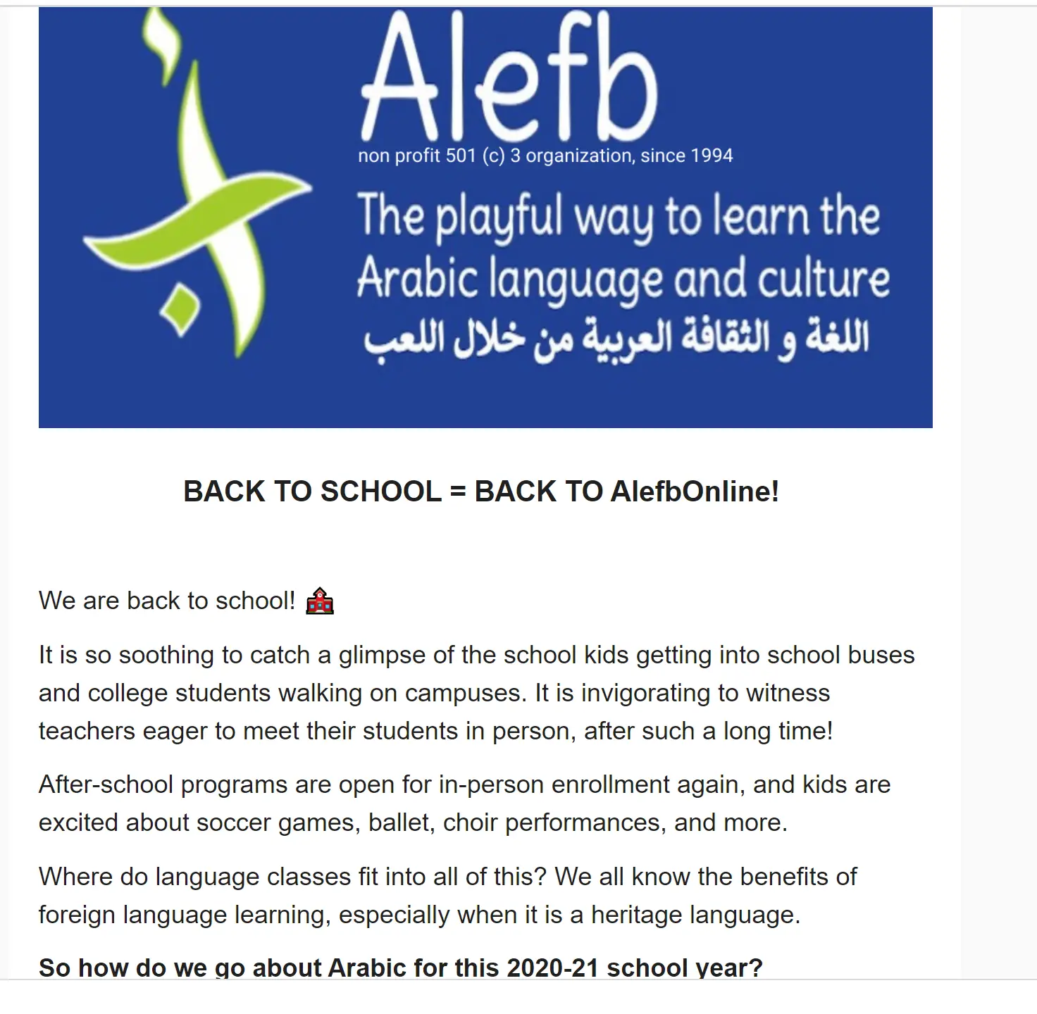 Read more about the article 💚💙 Back to School = Back to AlefbOnline